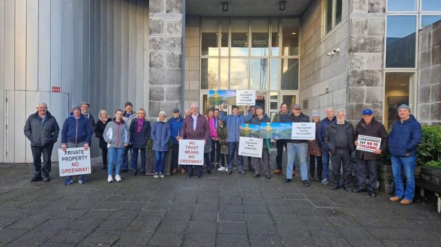 Protest at County Hall over lack of engagement on Athlone-Galway Greenway