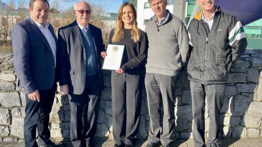 Galway engineering student receives award and bursary for outstanding grades