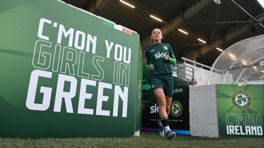 Niamh Fahey and Heather Payne with Ireland for International Soccer Friendly against Wales