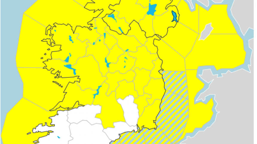 Shortened time period tomorrow for Galway's Status Yellow snow and ice warning