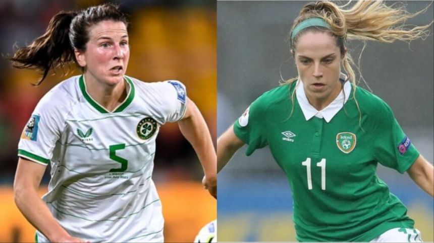 Niamh Fahey and Julie-Ann Russell with Republic of Ireland Ahead of EURO 2025 Qualifier versus England