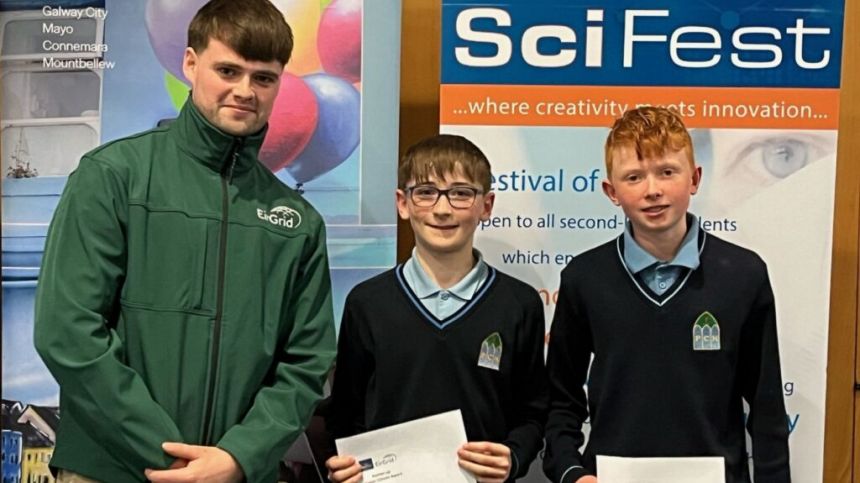 Students from Presentation College Headford celebrate Climate awards