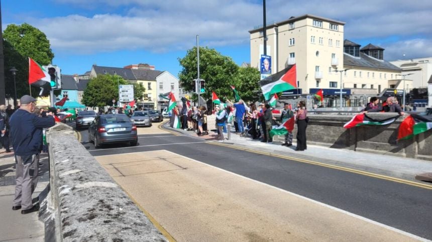 Large crowds take part in emergency protest in the city over Israeli strike on Rafah