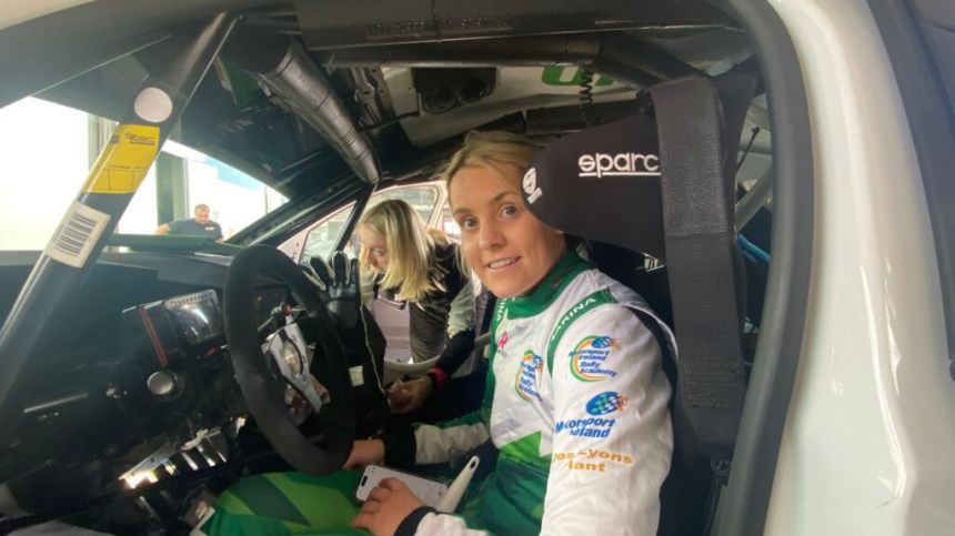 Aoife Raftery ready for the first full day of competitionat BAUHAUS Royal Rally of Scandinavia