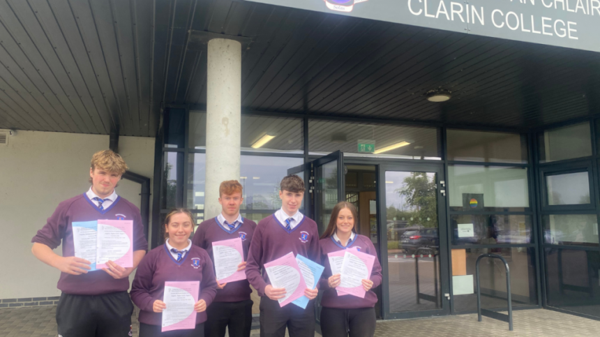 Students at Clarin College Athenry and Merlin College Doughiska react to first State exams