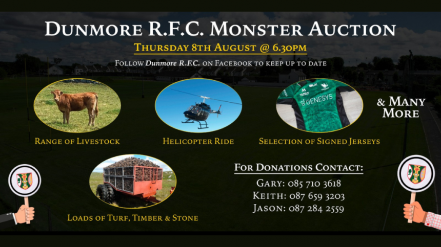 Dunmore RFC Holding Fundraising Monster Auction This Thursday