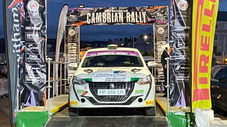 Aoife Raftery on Cambrian Rally podium