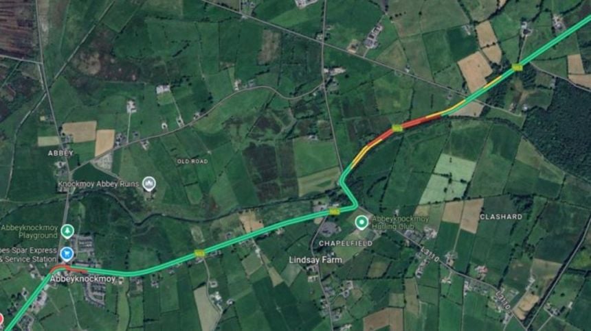 Temporary road closure after traffic incident on N63 in Abbeyknockmoy