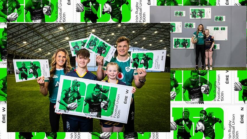 Two Ballinasloe rugby players Béibhinn Parsons and Charlotte Fleming feature on new stamps