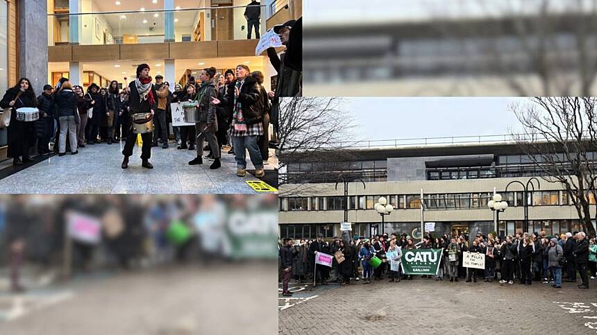 City Council meeting forced to adjourn as 100 people protesting over the closure of the Pálás Cinema made their way into the building