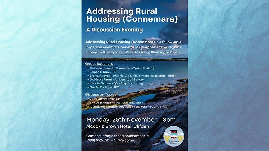 Public meeting in Clifden to discuss rural housing crisis and population decline