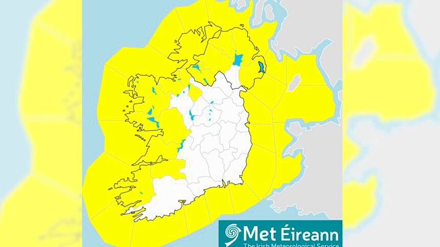 Status Yellow wind warning in Galway to begin at 3 tomorrow morning