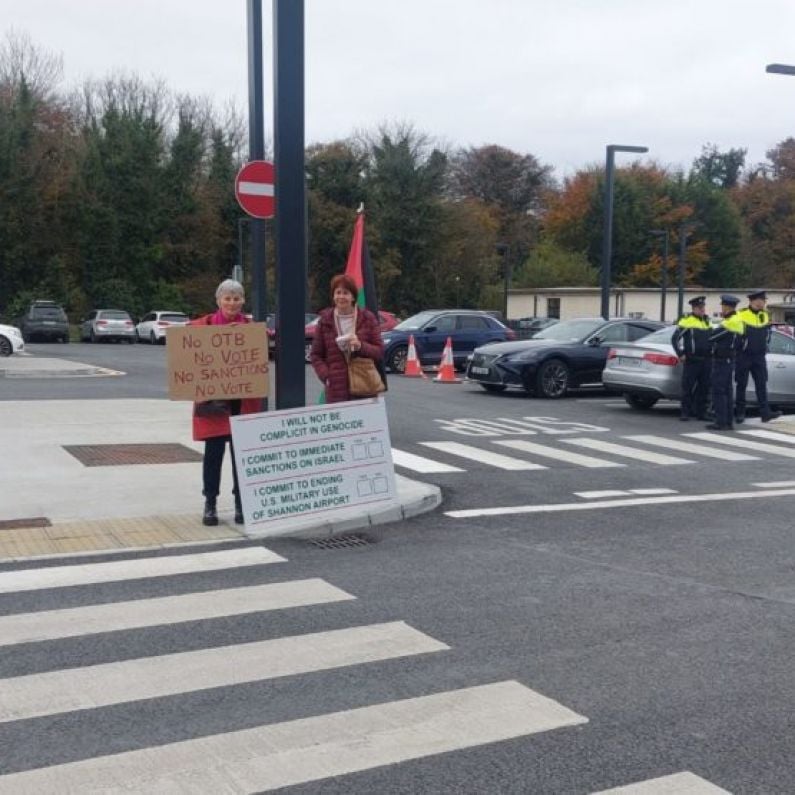 Tánaiste interrupted during opening of new Merlin Park facilties by Pro-Palestinian protestors