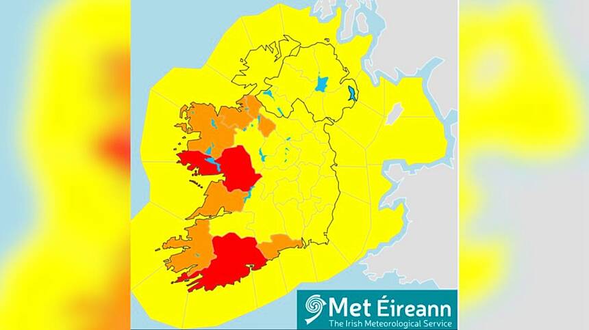 Status Red rain warning for Galway from midnight tonight