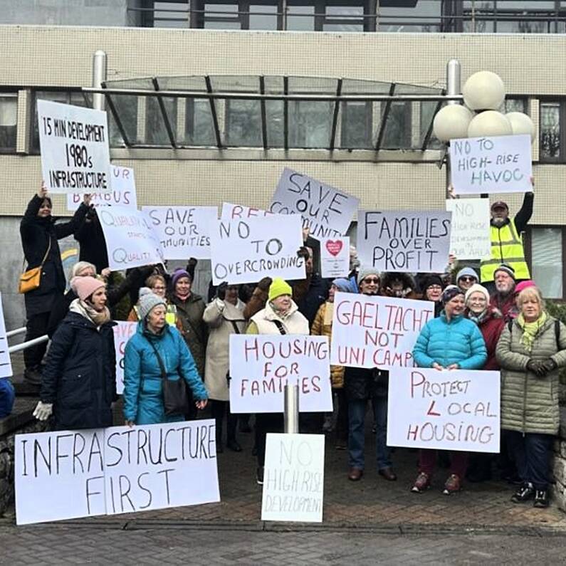 Locals hold their second public protest of the week over plans for a student accommodation block in Terryland