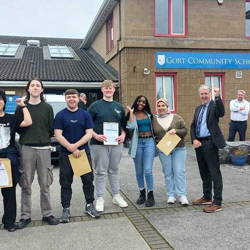 Students at Gort Community School react to Leaving Cert results