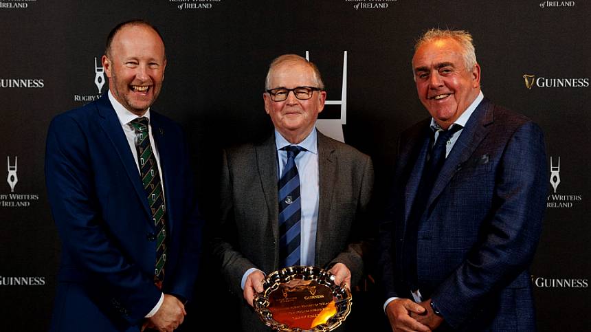 Former Connacht CEO Gerry Kelly honoured at Irish Rugby Writers Awards