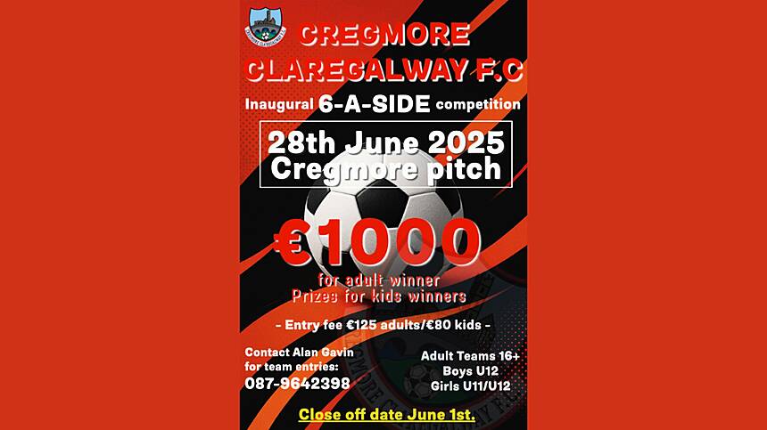 Cregmore/Claregalway To Host 6 A Side In June