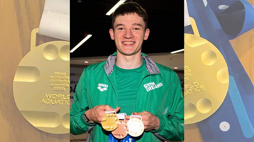 Hero's welcome last night for double World Champion Swimmer John Shortt