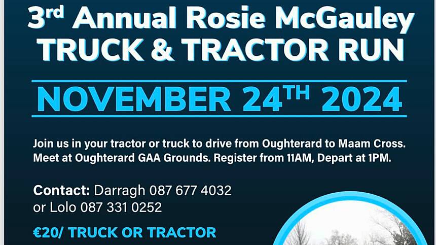 Annual Rosie McGauley Tractor Run goes ahead tomorrow