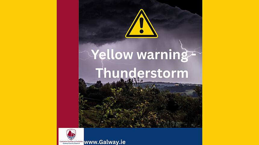 Met Éireann and Galway County Council issues level yellow weather alert for the county