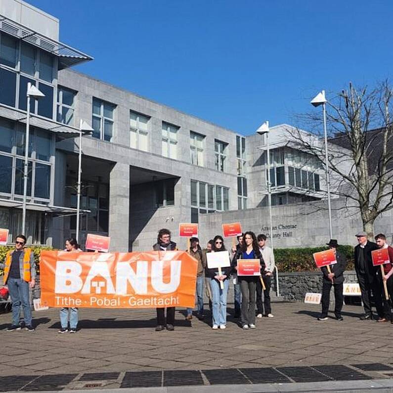 Protest at County Hall over housing issues in Connemara