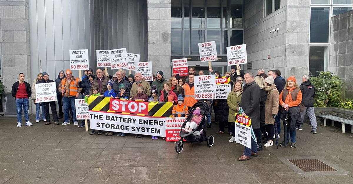 Residents protest at County Hall over Cregmore battery storage plans ...