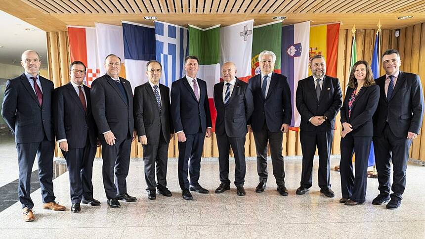 Nine Mediterranean Ambassadors visit Marine Institute in Renville Oranmore