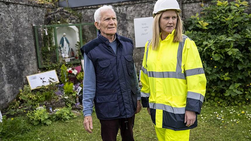 Survivor Peter Mulryan visits Tuam mother and baby home site on momentous day