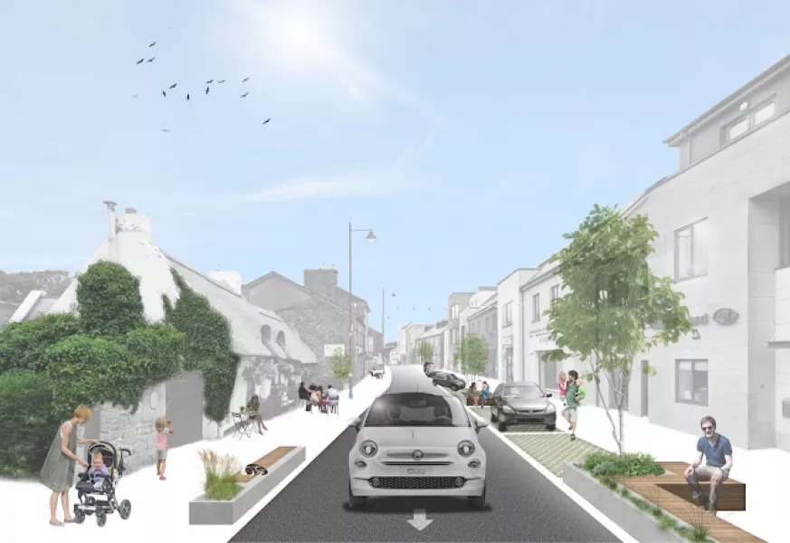 Image of proposed one-way system at McDonagh's pub and Dublin Road junction