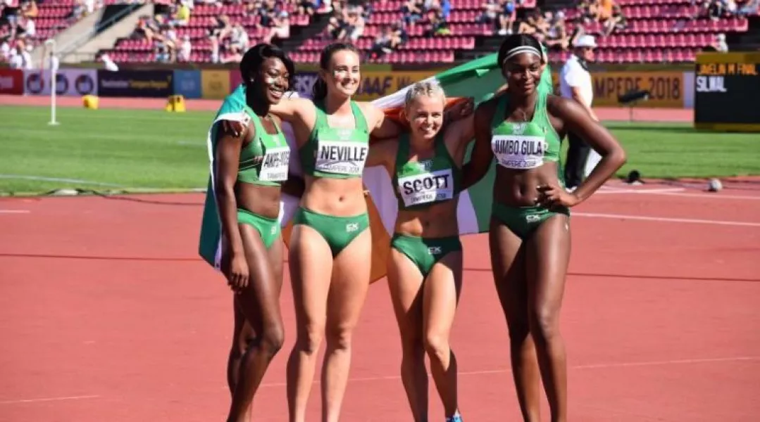 Ireland 4x100m Silver Medalists
