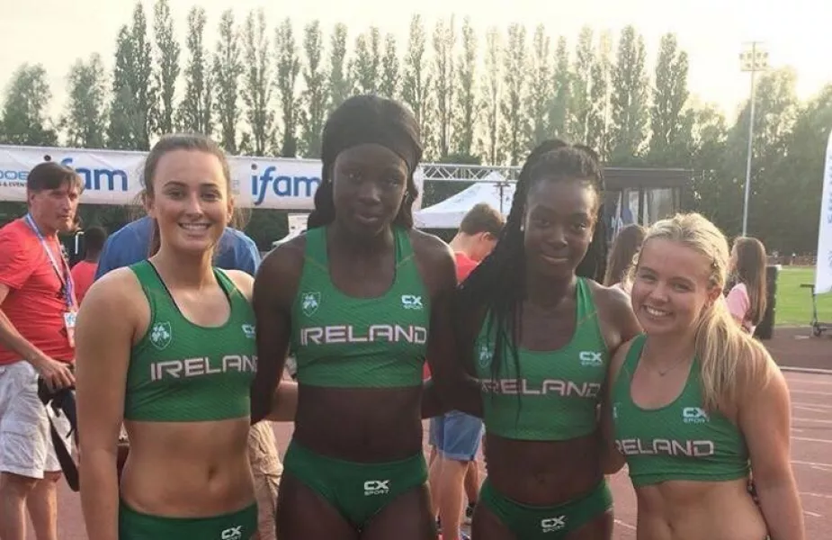 Junior 4x100m team in Belgium