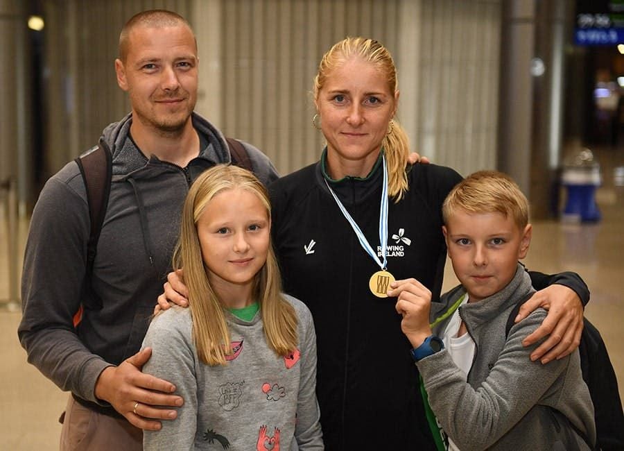 Sanita Puspure with family. Pic- Sportsfile