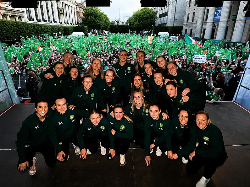 A Crowd of 8,000 Welcome Home The Irish Women's National Team