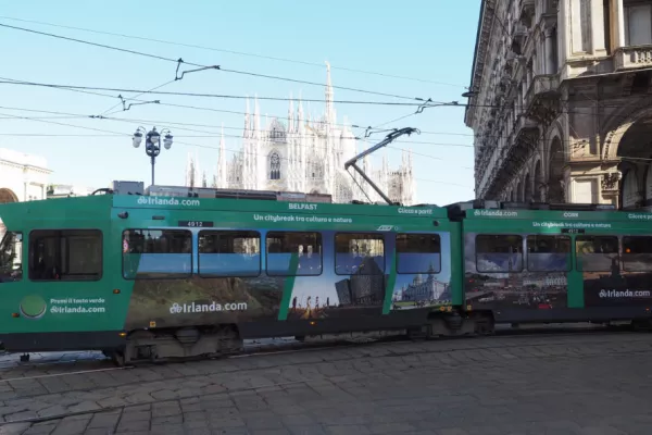Commuters See New Ireland Promotion On Trams In Milan