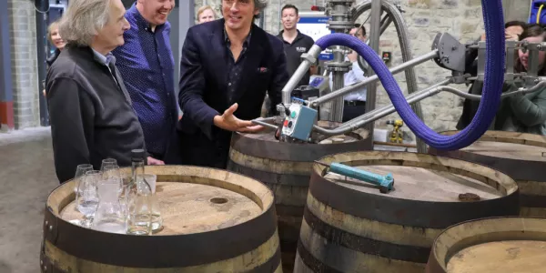 Slane Distillery Rolls Out First Whiskey Barrel