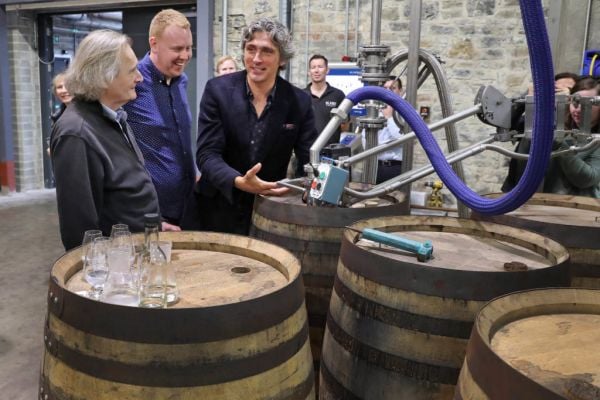 Slane Distillery Rolls Out First Whiskey Barrel