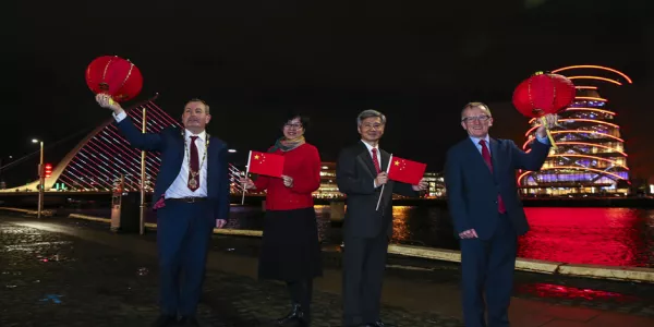 Dublin Buildings Light Up In Red To Celebrate Chinese New Year