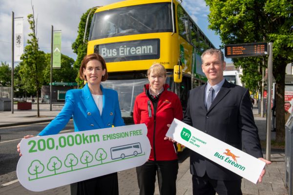 Minister Marks Bus Éireann’s 200k Emission-Free Kilometres In Galway