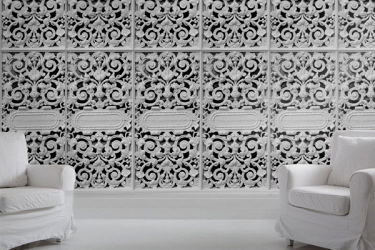 Feature wall: Cast iron lace panels