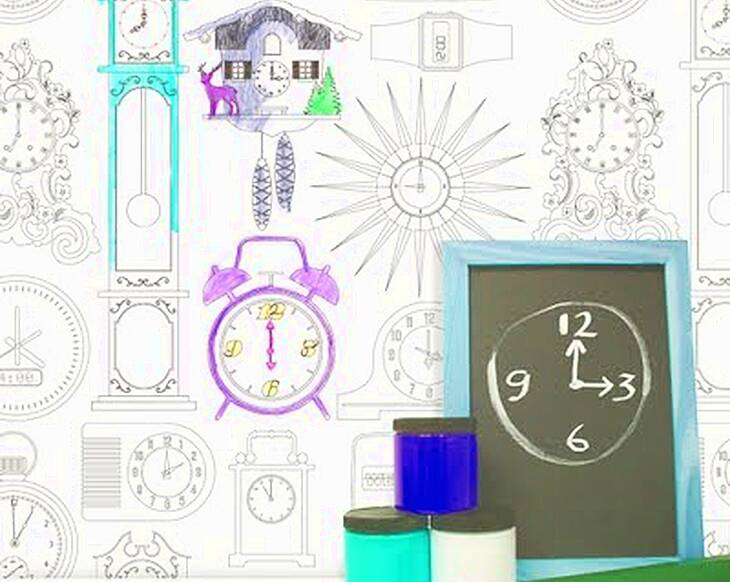 Keep kids entertained with colour-in wallpaper