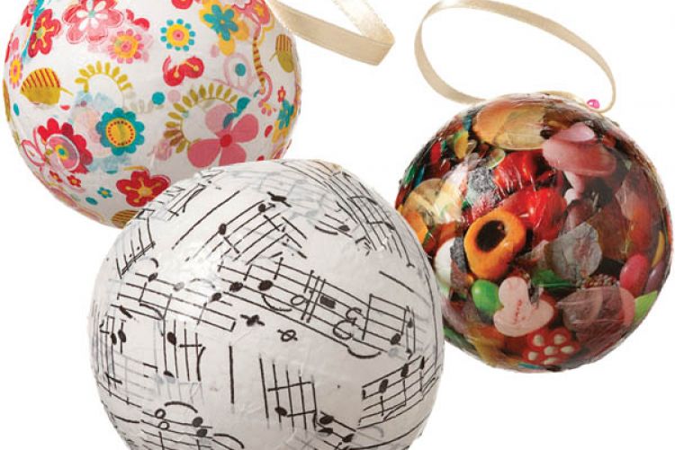 How to Make Decoupage Tree Baubles