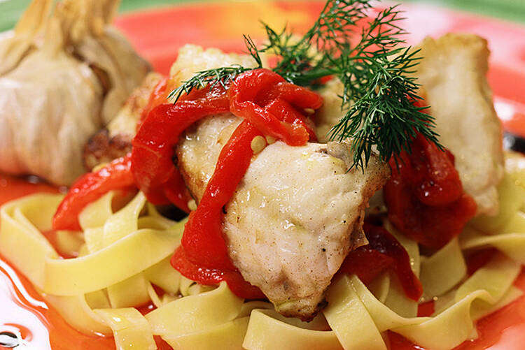 Recipe: Monkfish and Roast Red Pepper Oil