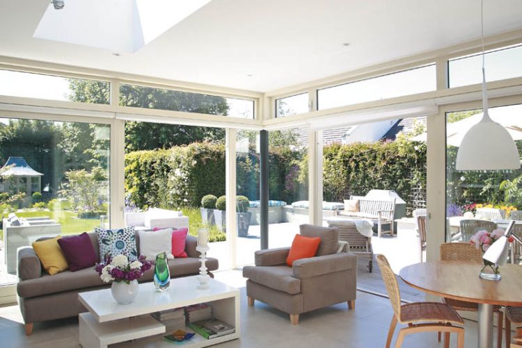A garden room brings the outdoors in