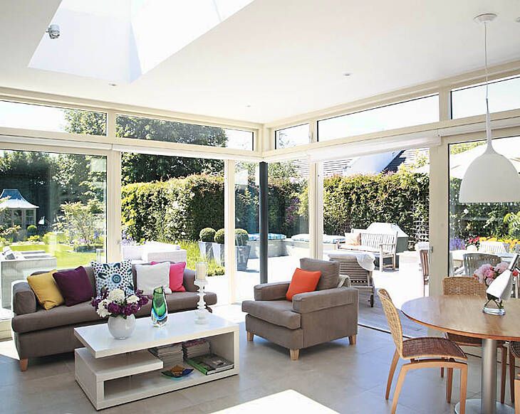 A garden room brings the outdoors in