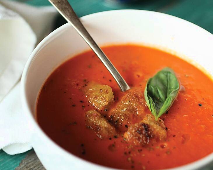 Winter warmer: Tomato and Chilli Soup with Crunchy Croutons