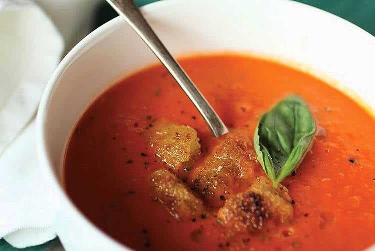 Winter warmer: Tomato and Chilli Soup with Crunchy Croutons