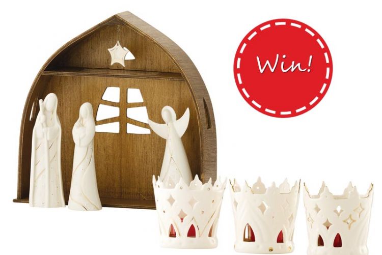 WIN! Belleek Living Nativity Set & 3 Kings Votives