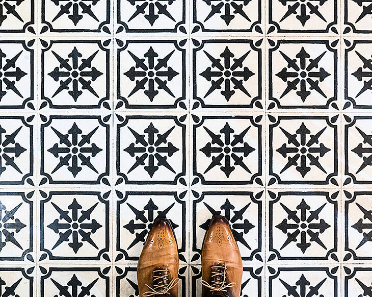 Photographer captures the tiled flooring of Barcelona