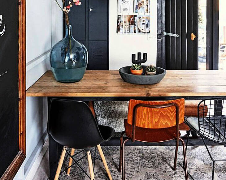GET THE LOOK: dark, eclectic, mismatched dining chairs